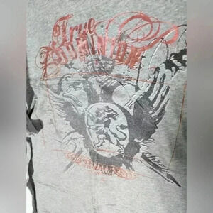 Men's Express "True Dominion" tshirt. Gray with red graphic XXL